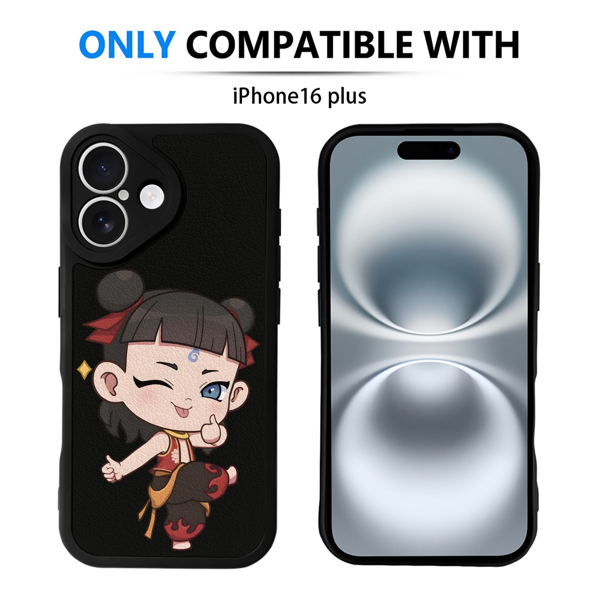 （画像用） Ne Zha 2 ナタ 魔童の大暴れ 【iPhone 16シリーズ対応】シリコンスマホケース（レザー調） 材質：シリコン